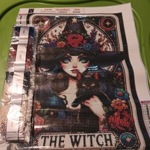 Colorful Witch Diamond Painting Kit 30x40